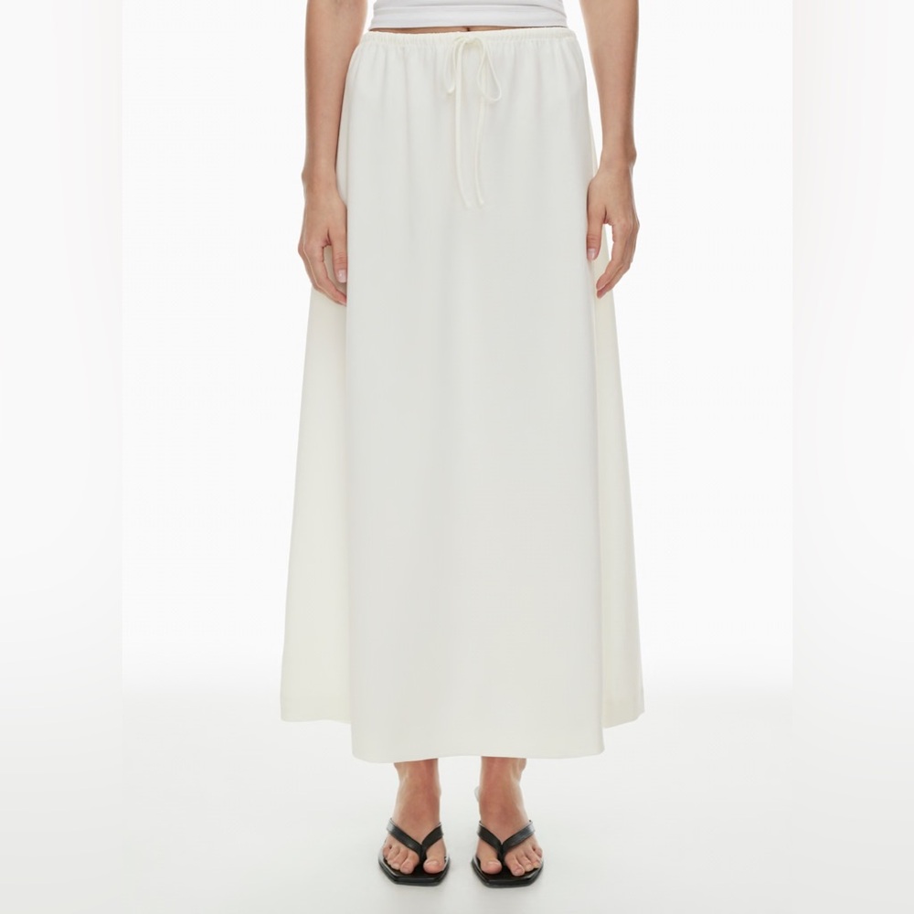 Aritzia Cream Maxi Skirt with Drawstring Waist - Picture 3 of 8